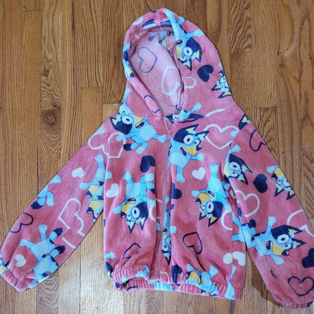 Girls' Pink Penguin Print Hooded Puffer Jacket